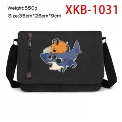 Chainsaw Man Anime Retro Canvas Shoulder Bag Crossbody Bag Mailman Bag 35x26x9cm