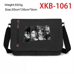 Shingeki no Kyojin Anime Retro Canvas Shoulder Bag Crossbody Bag Mailman Bag 35x26x9cm