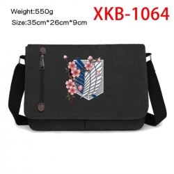 Shingeki no Kyojin Anime Retro Canvas Shoulder Bag Crossbody Bag Mailman Bag 35x26x9cm