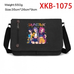 K-Pop Demon Hunters Anime Retro Canvas Shoulder Bag Crossbody Bag Mailman Bag 35x26x9cm