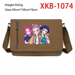 K-Pop Demon Hunters Anime Retro Canvas Shoulder Bag Crossbody Bag Mailman Bag 35x26x9cm