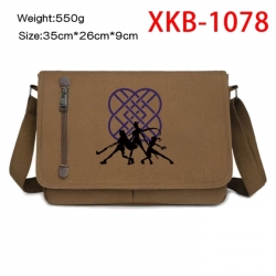 K-Pop Demon Hunters Anime Retro Canvas Shoulder Bag Crossbody Bag Mailman Bag 35x26x9cm