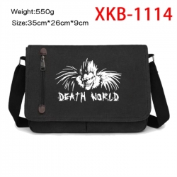 Death note Anime Retro Canvas Shoulder Bag Crossbody Bag Mailman Bag 35x26x9cm