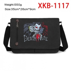 Death note Anime Retro Canvas Shoulder Bag Crossbody Bag Mailman Bag 35x26x9cm