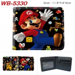 Super Mario Animation color PU leather half fold wallet 11.5X9X2CM