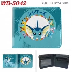 Pokemon Animation color PU leather half fold wallet 11.5X9X2CM