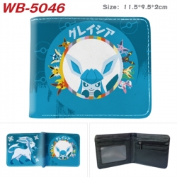 Pokemon Animation color PU leather half fold wallet 11.5X9X2CM