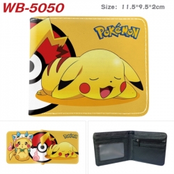 Pokemon Animation color PU leather half fold wallet 11.5X9X2CM
