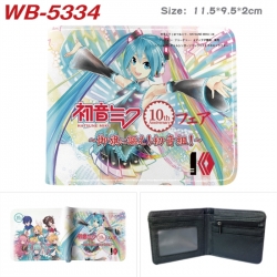 Hatsune Miku Animation color PU leather half fold wallet 11.5X9X2CM
