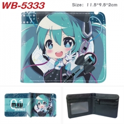 Hatsune Miku Animation color PU leather half fold wallet 11.5X9X2CM