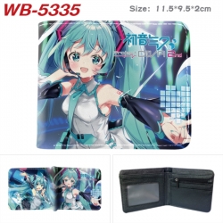 Hatsune Miku Animation color PU leather half fold wallet 11.5X9X2CM