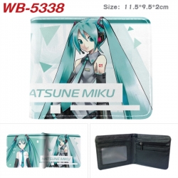 Hatsune Miku Animation color PU leather half fold wallet 11.5X9X2CM