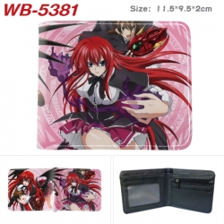 High School D&times;D Animation color PU leather half fold wallet 11.5X9X2CM