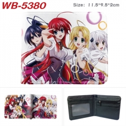 High School D&times;D Animation color PU leather half fold wallet 11.5X9X2CM