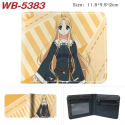 High School D&times;D Animation color PU leather half fold wallet 11.5X9X2CM