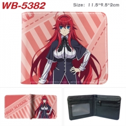 High School D&times;D Animation color PU leather half fold wallet 11.5X9X2CM