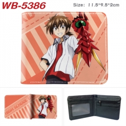 High School D&times;D Animation color PU leather half fold wallet 11.5X9X2CM