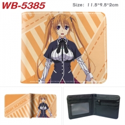 High School D&times;D Animation color PU leather half fold wallet 11.5X9X2CM