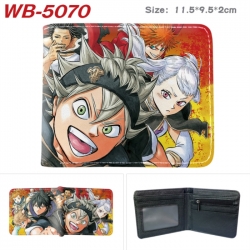 Black Clover Animation color PU leather half fold wallet 11.5X9X2CM