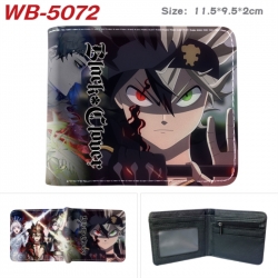 Black Clover Animation color PU leather half fold wallet 11.5X9X2CM