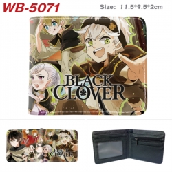 Black Clover Animation color PU leather half fold wallet 11.5X9X2CM