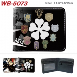 Black Clover Animation color PU leather half fold wallet 11.5X9X2CM