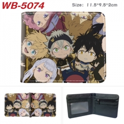 Black Clover Animation color PU leather half fold wallet 11.5X9X2CM