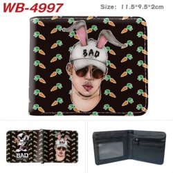Bad Bunny Animation color PU leather half fold wallet 11.5X9X2CM