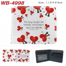 Bad Bunny Animation color PU leather half fold wallet 11.5X9X2CM