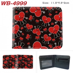 Bad Bunny Animation color PU leather half fold wallet 11.5X9X2CM