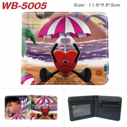 Bad Bunny Animation color PU leather half fold wallet 11.5X9X2CM