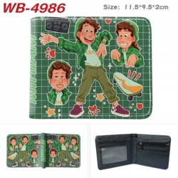 Turning Red Animation color PU leather half fold wallet 11.5X9X2CM