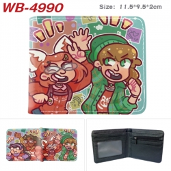 Turning Red Animation color PU leather half fold wallet 11.5X9X2CM