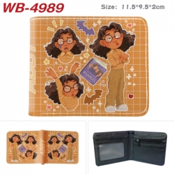 Turning Red Animation color PU leather half fold wallet 11.5X9X2CM