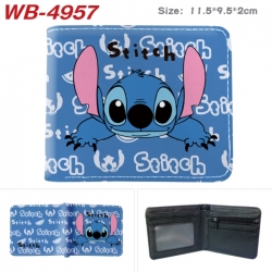 Lilo & Stitch Animation color PU leather half fold wallet 11.5X9X2CM