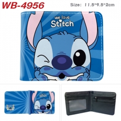 Lilo & Stitch Animation color PU leather half fold wallet 11.5X9X2CM