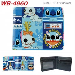 Lilo & Stitch Animation color PU leather half fold wallet 11.5X9X2CM