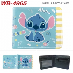 Lilo & Stitch Animation color PU leather half fold wallet 11.5X9X2CM