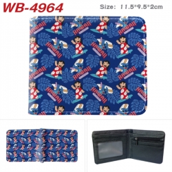 Lilo & Stitch Animation color PU leather half fold wallet 11.5X9X2CM