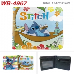 Lilo & Stitch Animation color PU leather half fold wallet 11.5X9X2CM