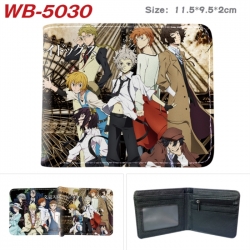 Bungo Stray Dogs Animation color PU leather half fold wallet 11.5X9X2CM