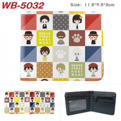 Bungo Stray Dogs Animation color PU leather half fold wallet 11.5X9X2CM