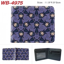 Wednesday Animation color PU leather half fold wallet 11.5X9X2CM