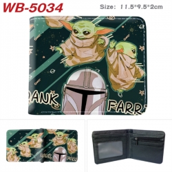 Star Wars Animation color PU leather half fold wallet 11.5X9X2CM