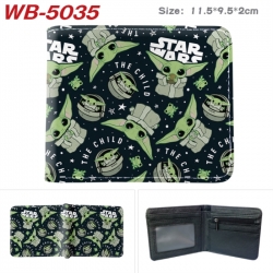 Star Wars Animation color PU leather half fold wallet 11.5X9X2CM