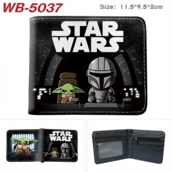 Star Wars Animation color PU leather half fold wallet 11.5X9X2CM