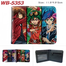 Yugioh Animation color PU leather half fold wallet 11.5X9X2CM