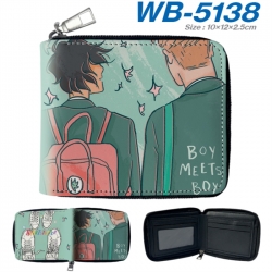 HEARTSTOPPER Anime color short full zip folding wallet 10x12x2.5cm