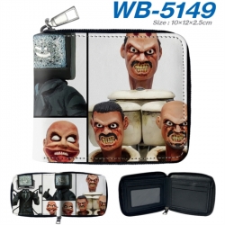 skibidi toilet Anime color short full zip folding wallet 10x12x2.5cm