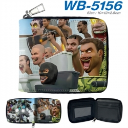 skibidi toilet Anime color short full zip folding wallet 10x12x2.5cm